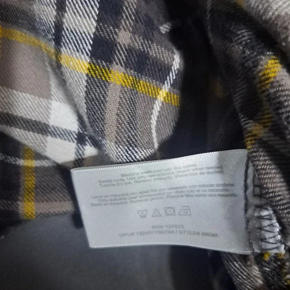 Woolrich‎ Men's LARGE Long Sleeve Button Up Yellow Gray Plaid - Picture 7 of 7